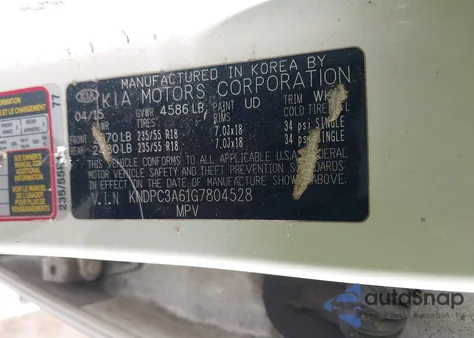 2016 Kia Sportage Sx z USA, uszkodzony, nr VIN KNDPC3A61G7804528